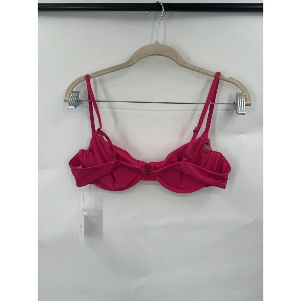 Andie Swim Top Women Large Pink The Bermuda Preppy Resortwear Beach Vacation NEW
